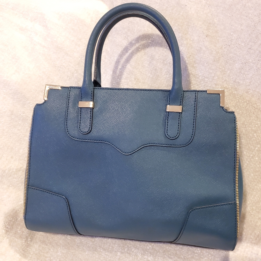 Rebecca Minkoff Amorous Satchel 2-way Teal Handbag - Picture 12 of 12